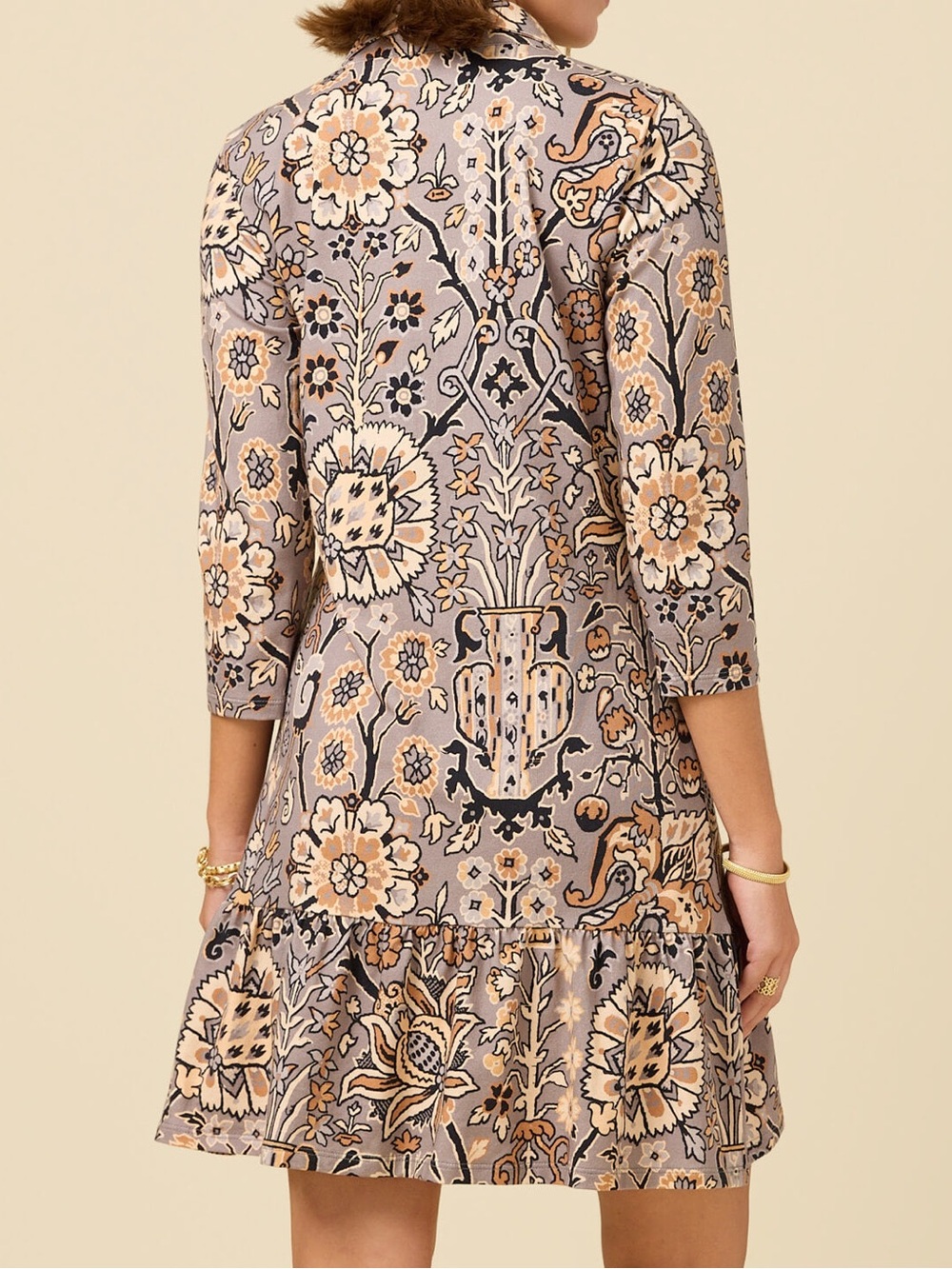Spartina 449 Joelle 3/4 Sleeve Dress in Guerard Estate Stone - Picture 2 of 8